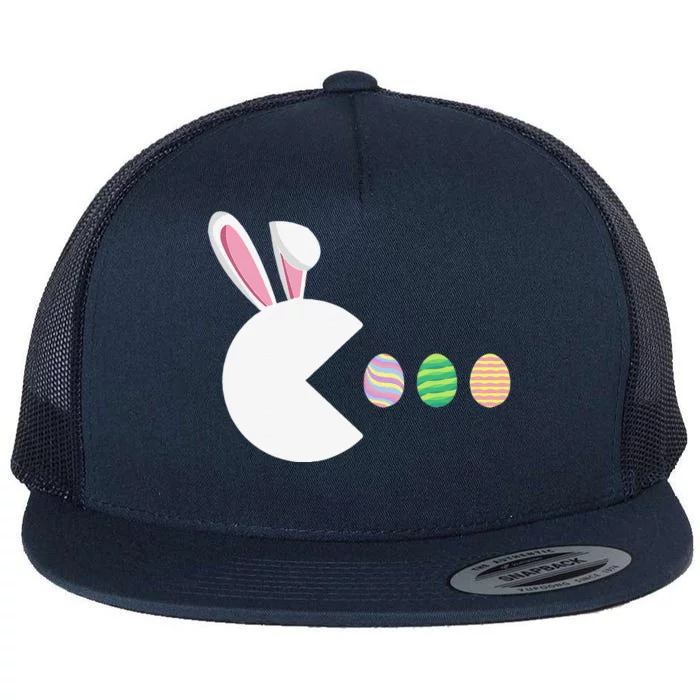 Video Game Bunny Eggs Easter Gamer Gaming Funny Flat Bill Trucker Hat