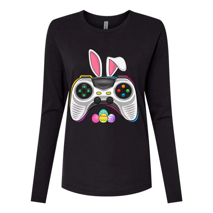 Video Game Bunny Eggs Costume Easter Day Gaming Womens Cotton Relaxed Long Sleeve T-Shirt