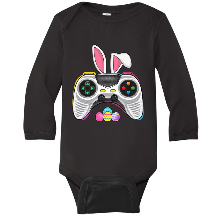 Video Game Bunny Eggs Costume Easter Day Gaming Baby Long Sleeve Bodysuit