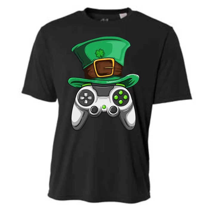 Video Gamer Controller Leprechaun Hat St. Patricks Day Boys Cooling Performance Crew T-Shirt