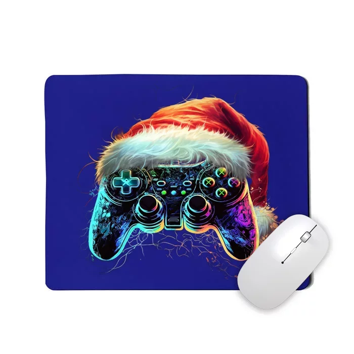 Video Game Controller Christmas Santa Hat 80s Gamer Gift Mousepad