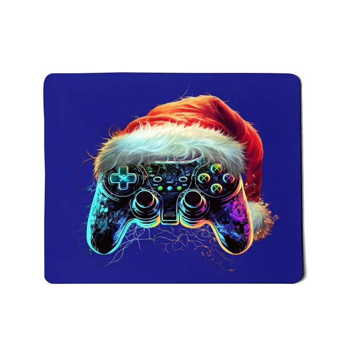 Video Game Controller Christmas Santa Hat 80s Gamer Gift Mousepad