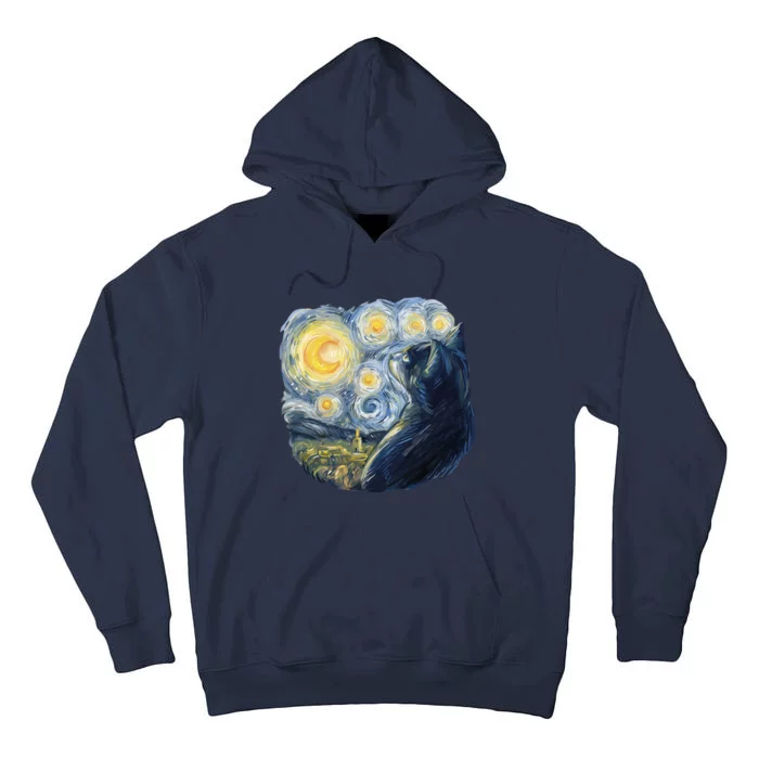 Van Gogh Cat Tall Hoodie