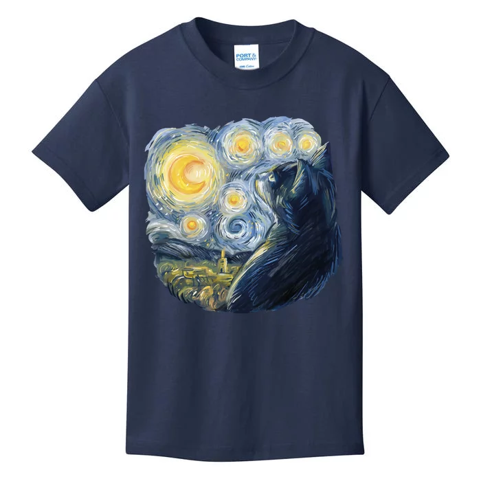 Van Gogh Cat Kids T-Shirt