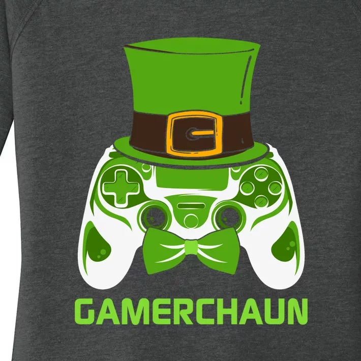 Video Game Controller Irish Gamer Boys St Patricks Day Men Women's Perfect Tri Tunic Long Sleeve Shirt