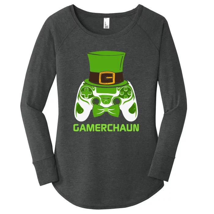 Video Game Controller Irish Gamer Boys St Patricks Day Men Women's Perfect Tri Tunic Long Sleeve Shirt