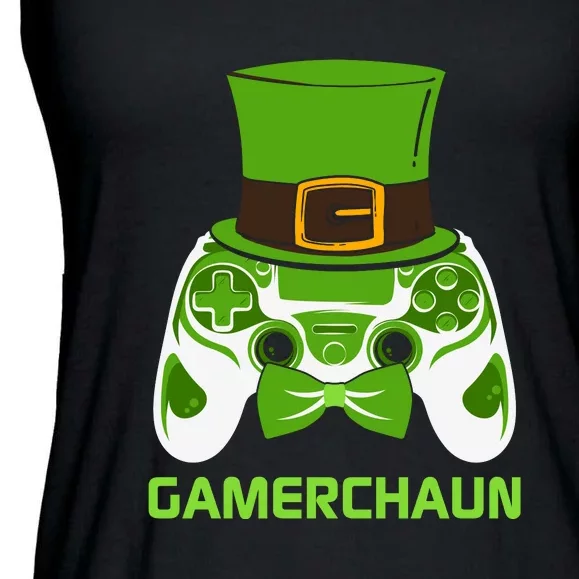 Video Game Controller Irish Gamer Boys St Patricks Day Men Ladies Essential Flowy Tank