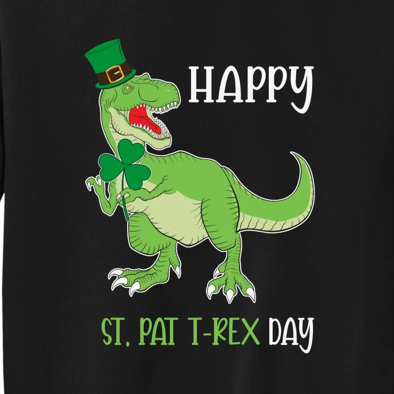 Happy St Pat T-Rex Saint Patrick's Day Dinosaur Boys Kids Sweatshirt