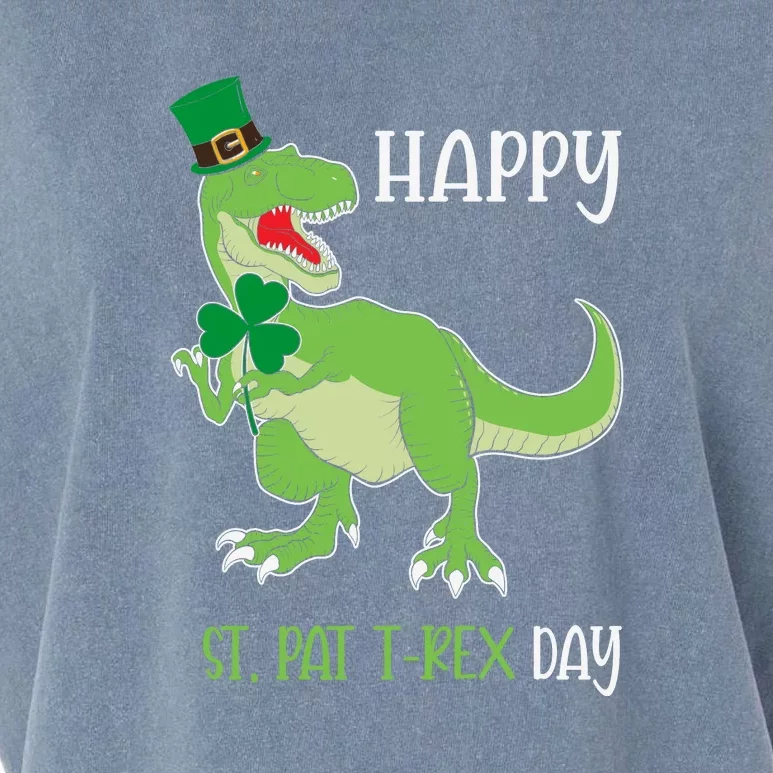 Happy St Pat T-Rex Saint Patrick's Day Dinosaur Boys Kids Garment-Dyed Women's Muscle Tee