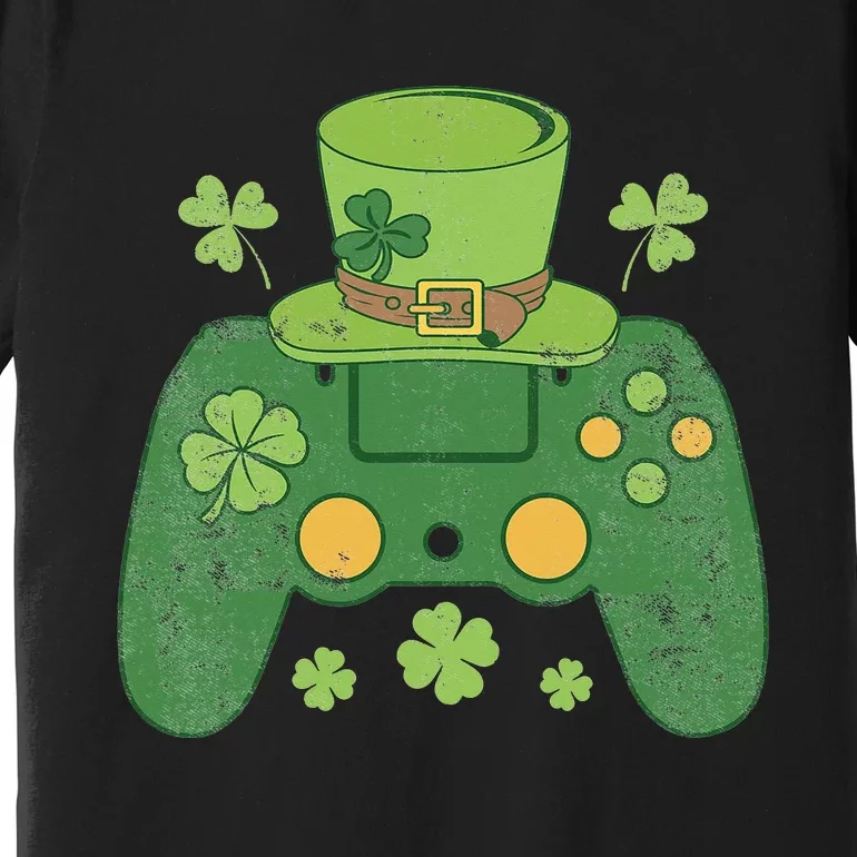 Video Game Controller Irish Gamer green St Patricks Day Premium T-Shirt