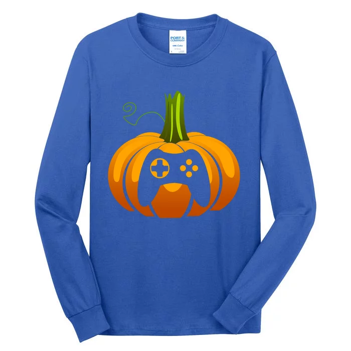 Video Game Controller Pumpkin Thanksgiving Gaming Lover Gift Tall Long Sleeve T-Shirt