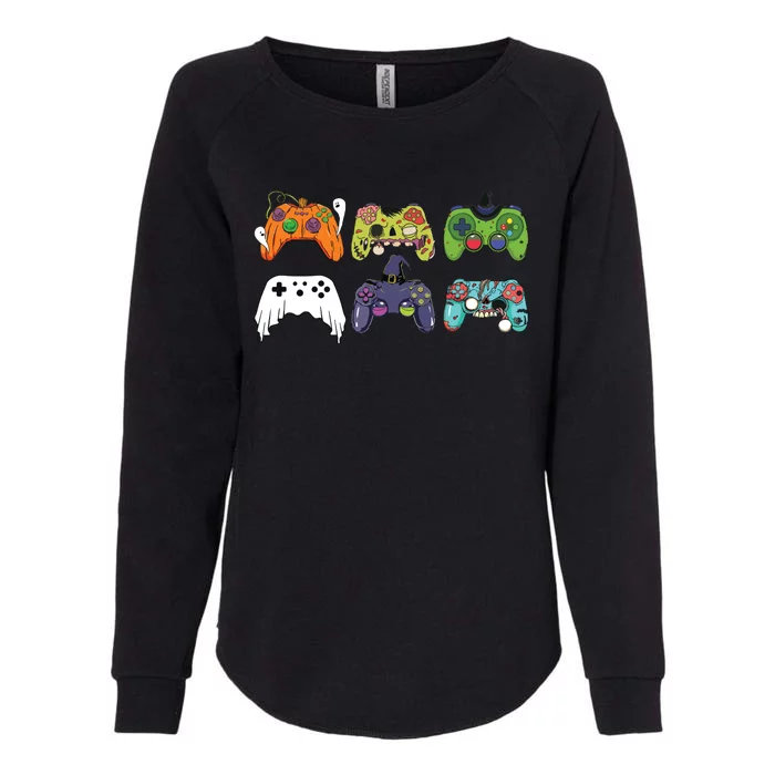 Video Gaming Controllers Game Halloween Funny Gamer Boy Womens California Wash Sweatshirt