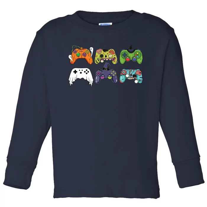 Video Gaming Controllers Game Halloween Funny Gamer Boy Toddler Long Sleeve Shirt