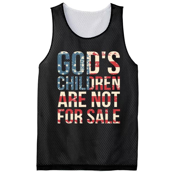 Vintage Gods Children Are Not For Sale Funny Political US Flag Mesh Reversible Basketball Jersey Tank