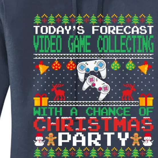 Video Game Collecting Christmas Party Video Gamer Xmas Gift Women's Pullover Hoodie