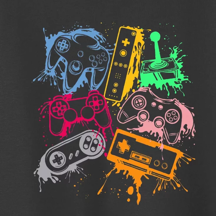 Video Game Console Controllers Retro 80's 90's Arcade Gamer Toddler T-Shirt