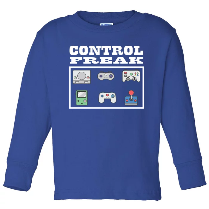 Video Game Control Freak Funny Gaming Gift Toddler Long Sleeve Shirt