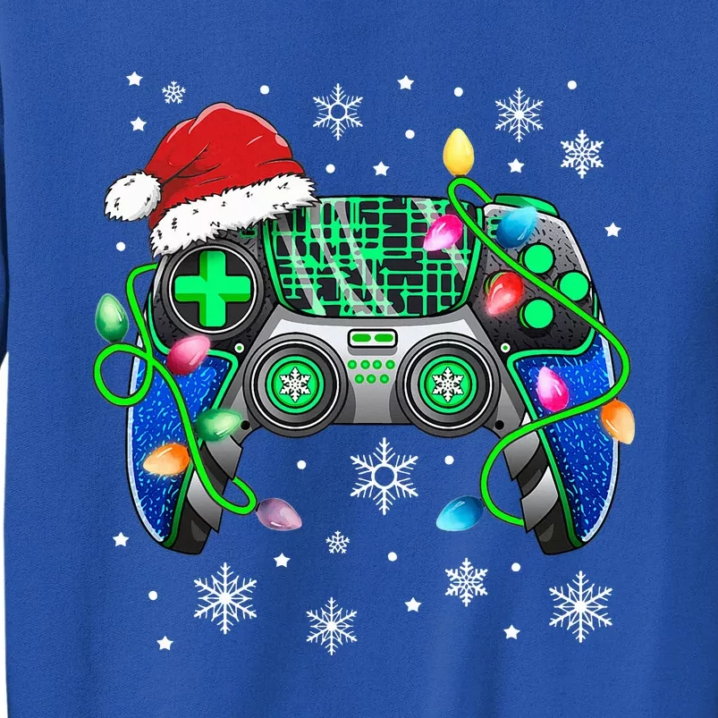 Video Game Controller Christmas Santa Hat Gamer Tall Sweatshirt