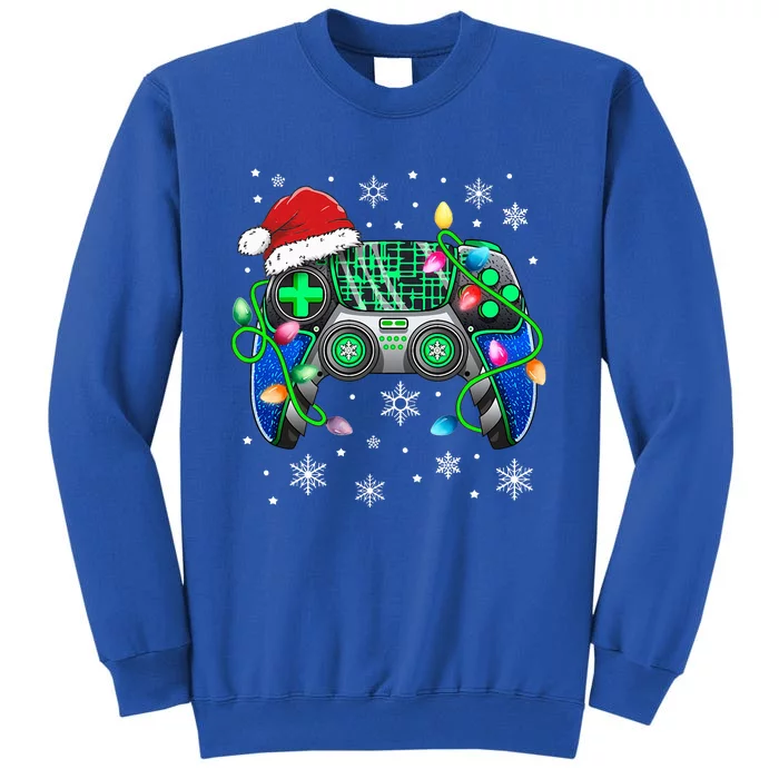 Video Game Controller Christmas Santa Hat Gamer Tall Sweatshirt