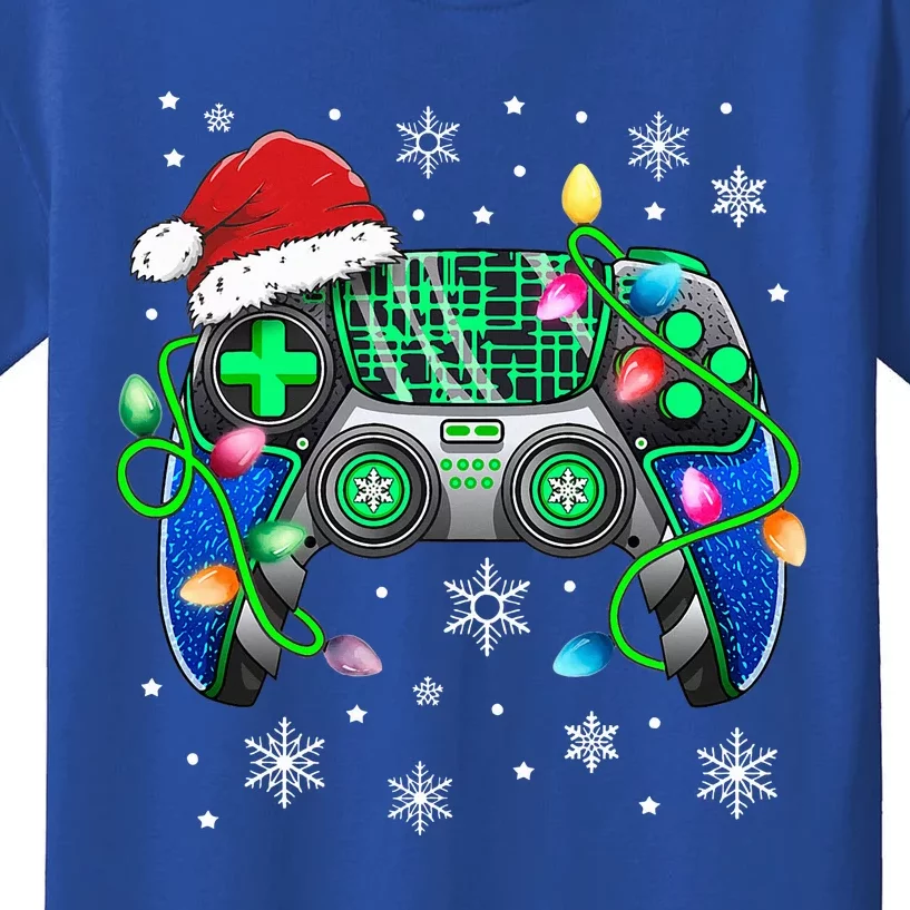 Video Game Controller Christmas Santa Hat Gamer Kids T-Shirt