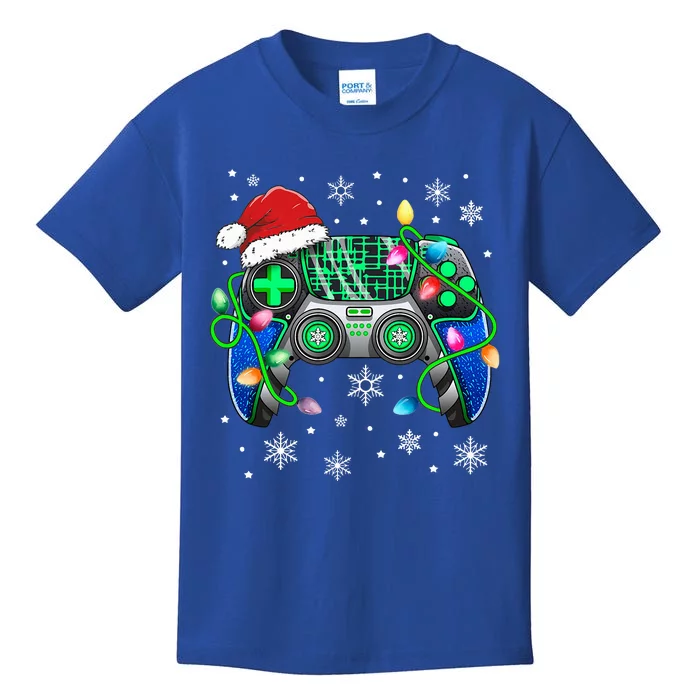 Video Game Controller Christmas Santa Hat Gamer Kids T-Shirt