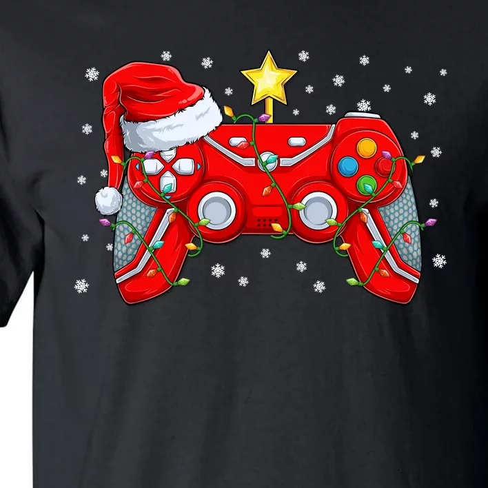 Video Game Controller Christmas Santa Hat Gamer Boys Xmas Tall T-Shirt