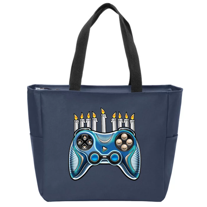 Video Game Controller Hanukkah Menorah Candles Boys Zip Tote Bag