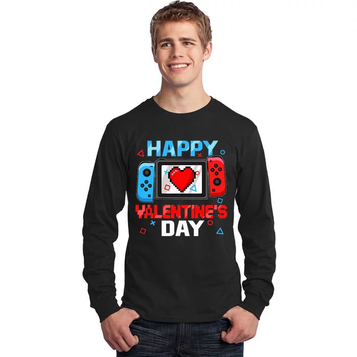 Video Game Controller Heart Happy Valentines Day Tall Long Sleeve T-Shirt