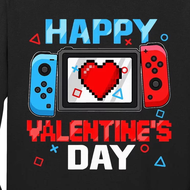 Video Game Controller Heart Happy Valentines Day Tall Long Sleeve T-Shirt