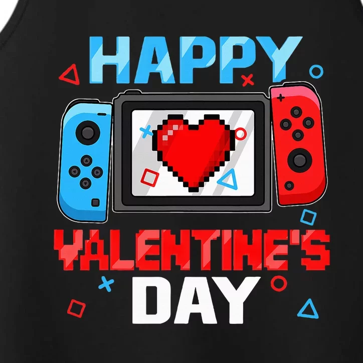 Video Game Controller Heart Happy Valentines Day Performance Tank