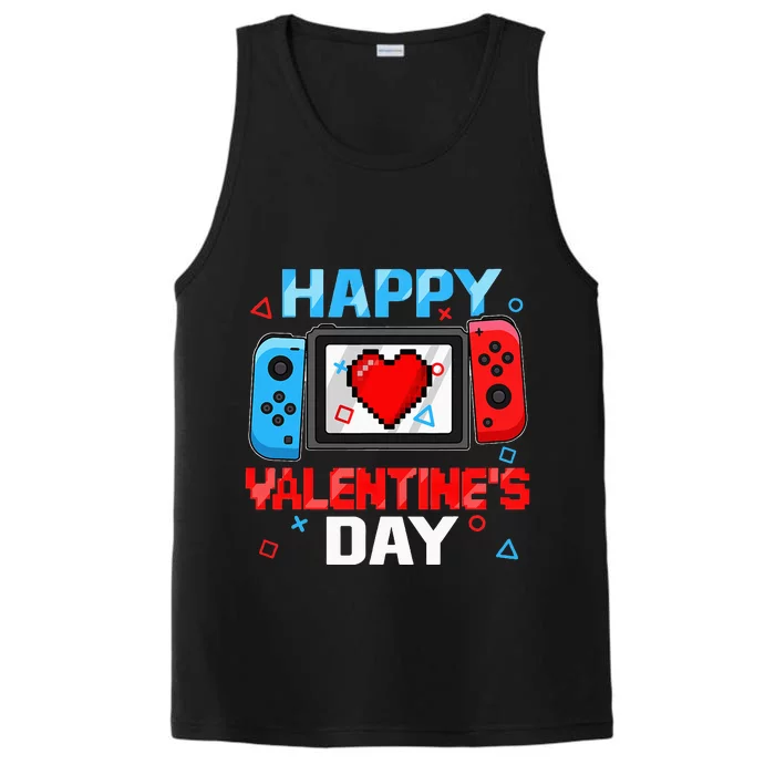 Video Game Controller Heart Happy Valentines Day Performance Tank