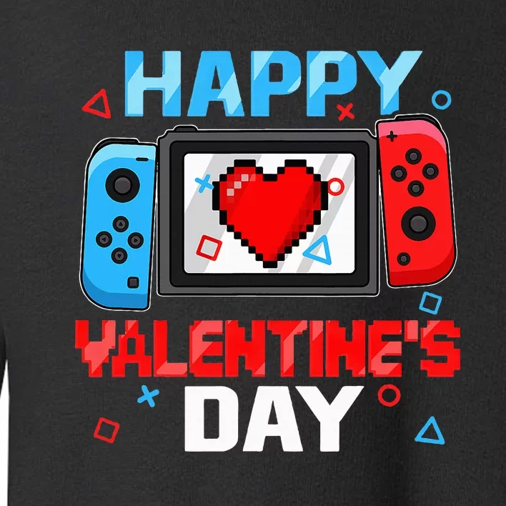 Video Game Controller Heart Happy Valentines Day Toddler Sweatshirt