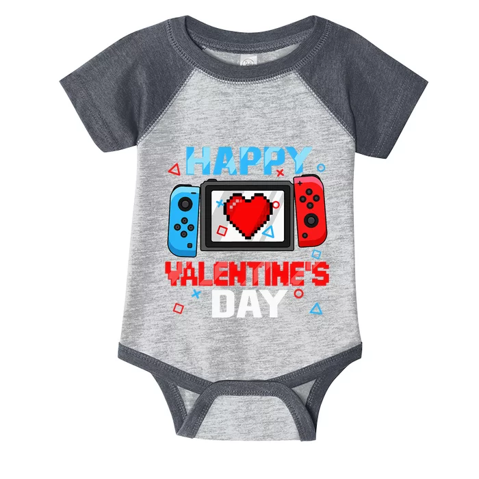 Video Game Controller Heart Happy Valentines Day Infant Baby Jersey Bodysuit