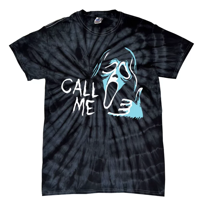 Vintage Ghostface Call Me Scream Movie Halloween Tie-Dye T-Shirt