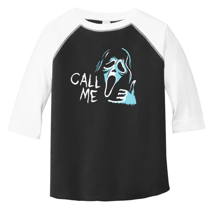 Vintage Ghostface Call Me Scream Movie Halloween Toddler Fine Jersey T-Shirt