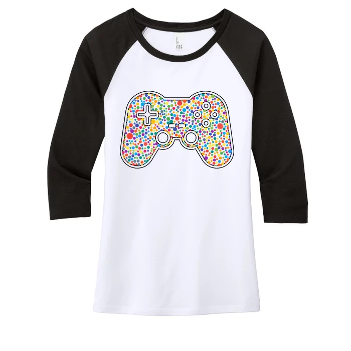 Video Game Controller Make Your Mark International Dot Day Women's Tri-Blend 3/4-Sleeve Raglan Shirt