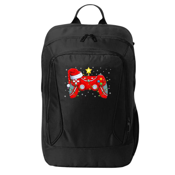 Video Game Controller Christmas Santa Hat Gamer Xmas City Backpack