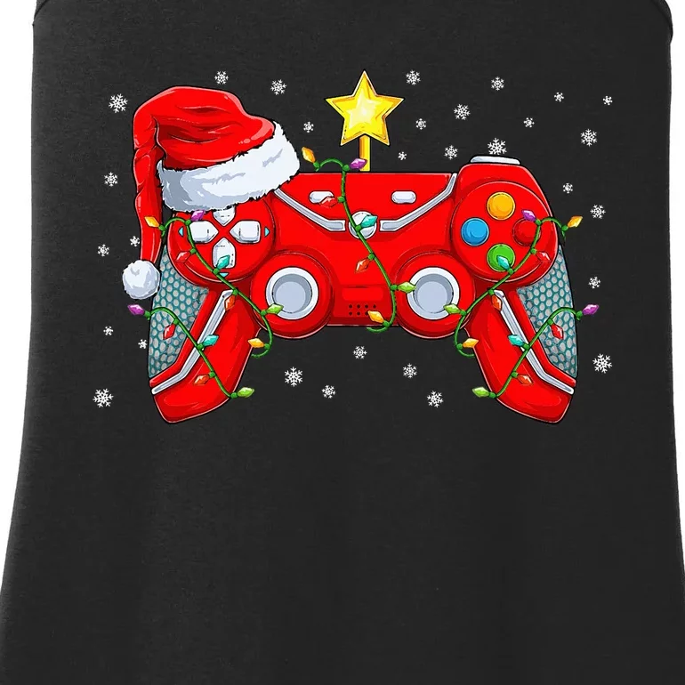 Video Game Controller Christmas Santa Hat Gamer Xmas Ladies Essential Tank