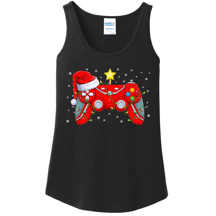 Video Game Controller Christmas Santa Hat Gamer Xmas Ladies Essential Tank