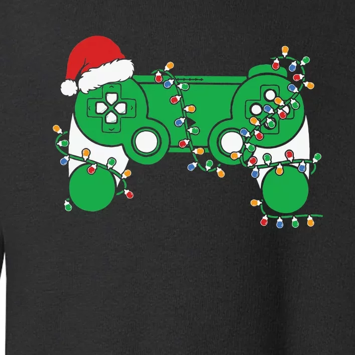 Video Game Controller Christmas Santa Hat Gamer Toddler Sweatshirt