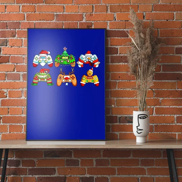 Video Game Controller Christmas Santa Hat Gamer Xmas Gift Poster