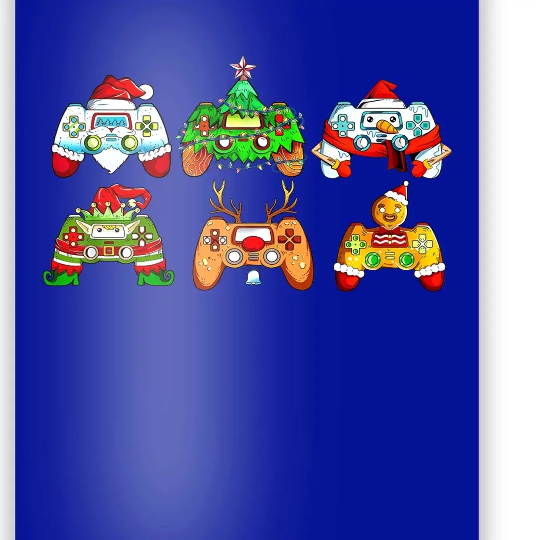 Video Game Controller Christmas Santa Hat Gamer Xmas Gift Poster