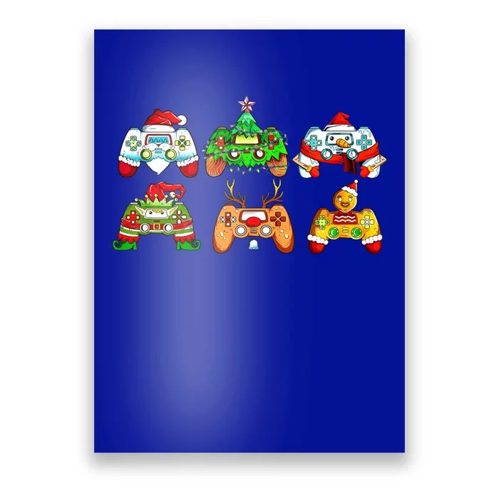 Video Game Controller Christmas Santa Hat Gamer Xmas Gift Poster