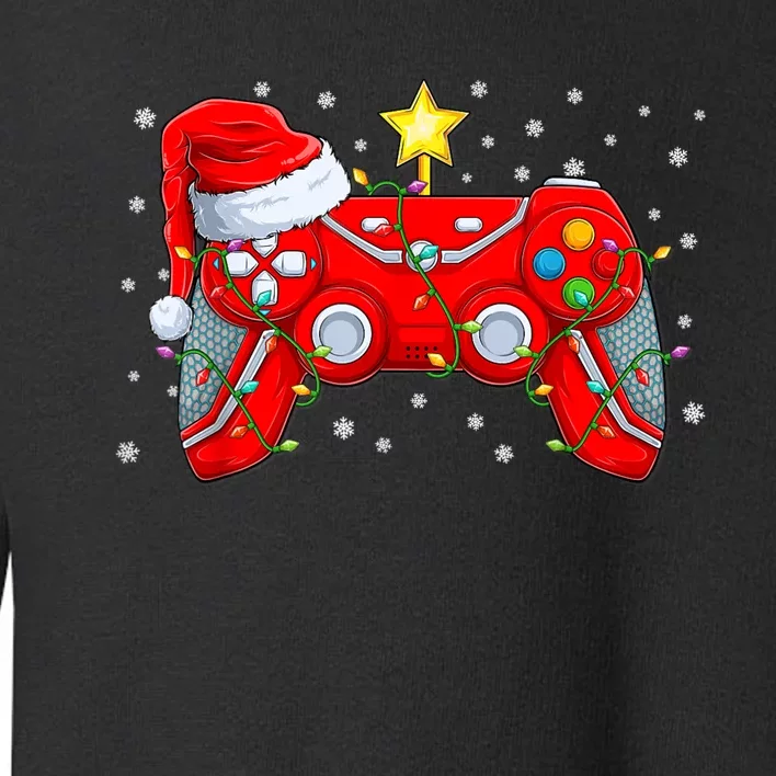 Video Game Controller Christmas Santa Hat Gamer Xmas Toddler Sweatshirt