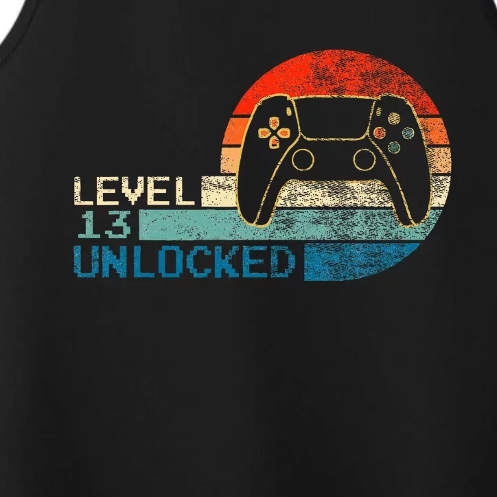 Video Game Controller Unlocked Level 13 Birthday Performance Tank