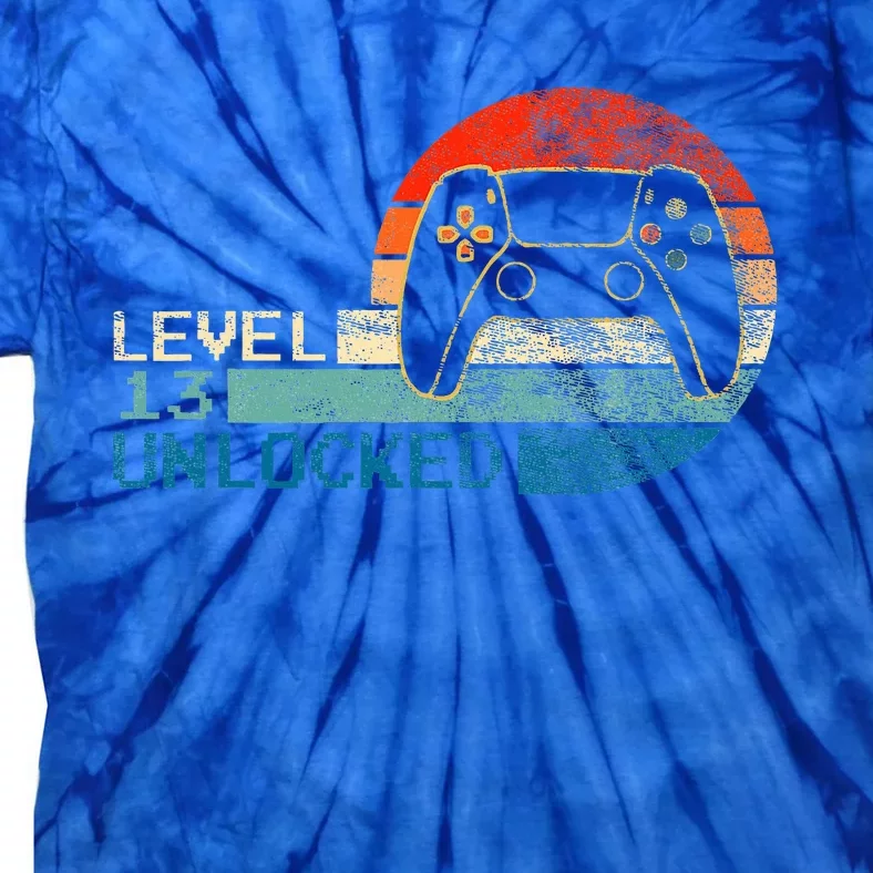 Video Game Controller Unlocked Level 13 Birthday Tie-Dye T-Shirt