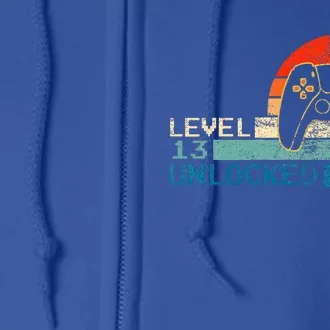 Video Game Controller Unlocked Level 13 Birthday Full Zip Hoodie