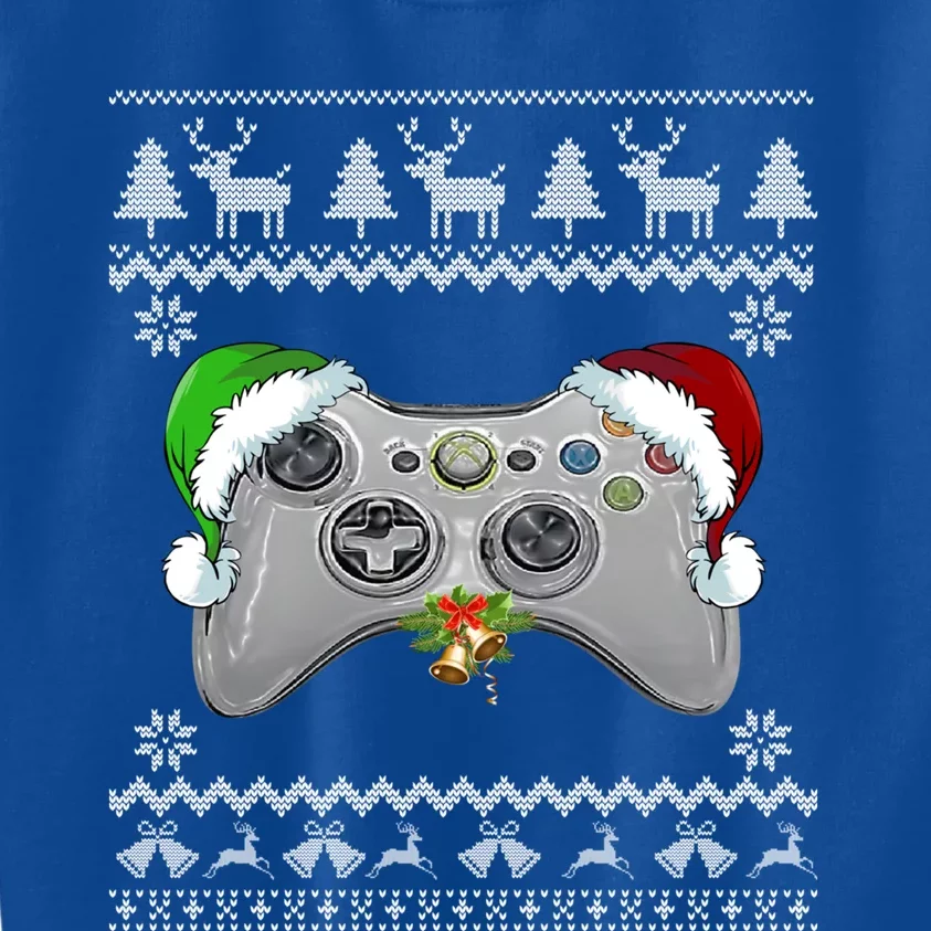 Video Game Christmas Tree Lights Santa Hat Gift Xmas Gift Kids Sweatshirt