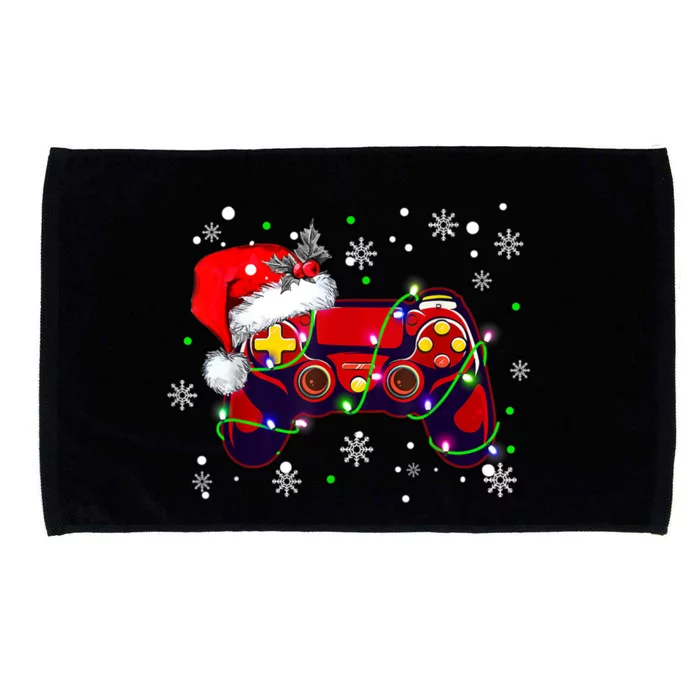 Video Game Controller Christmas Santa Hat Funny Gamer Xmas Meaningful Gift Microfiber Hand Towel