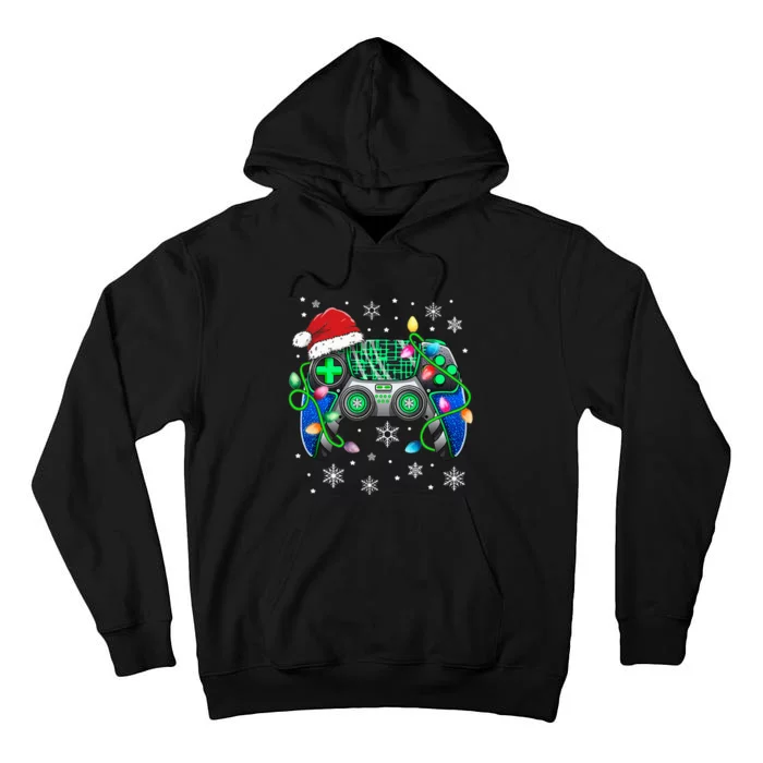 Video Game Controller Christmas Santa Hat Gamer Tall Hoodie